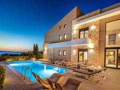 Ferienhaus - Ferienhaus Luxusvilla in Almyrida mit wunderschönem Blick