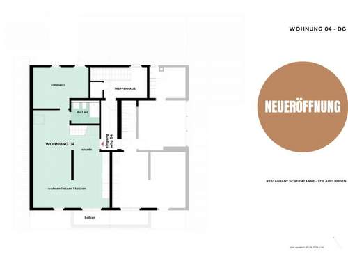 Ferienwohnung Schermtanne Appartement/Fewo, Bad, WC, 1 Schlafraum Wohnung Nr 4